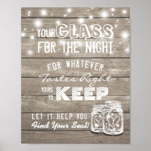 Póster Vidrio De Asiento Para bodas Para La Noche Encuent