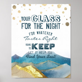 Póster Vidrio De Asiento Para bodas Para La Noche Encuent