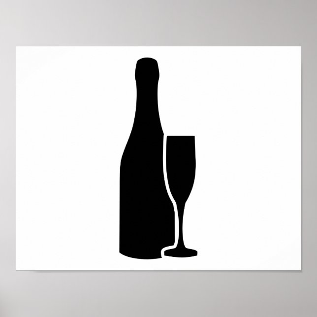 Póster Vidrio de botella de champán (Frente)