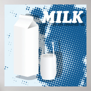 Póster Vidrio de la leche