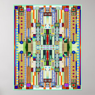 Póster Vidrio manchado Art Deco 2