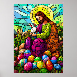 Póster Vidrio Manchado de Pascua de Jesucristo
