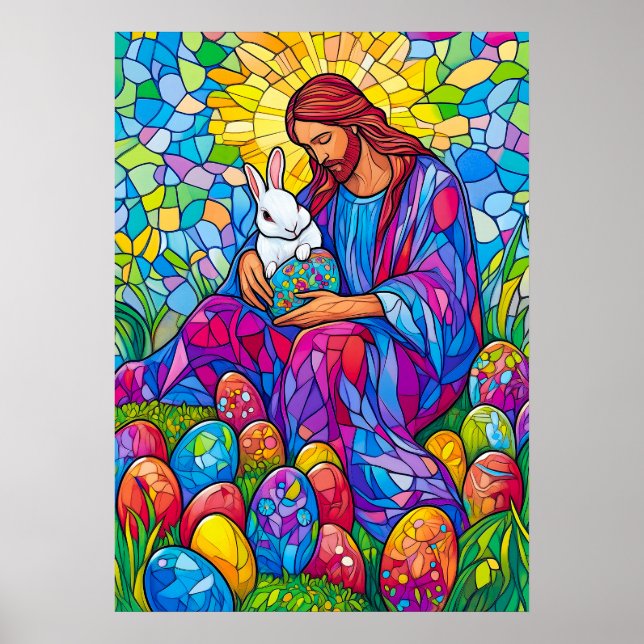 Póster Vidrio Mantenido Jesús Pascua Cristiana (Frente)