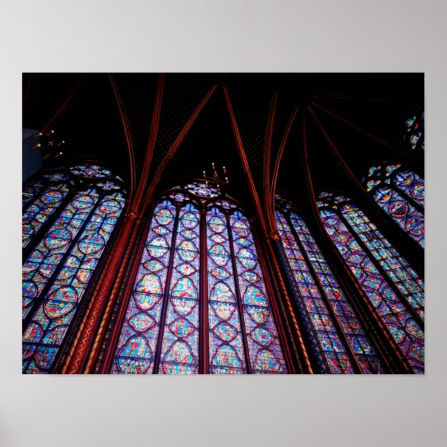 Póster Vidrio teñido de Sainte-Chapelle en París Foto (Frente)