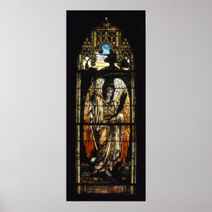 Póster Vidrio teñido del Ángel de la Noche