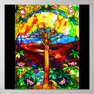 Póster Vidrio-Tiffany Poster-Manchado 5