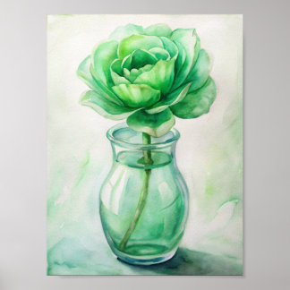 Póster "Vidrio y verde"