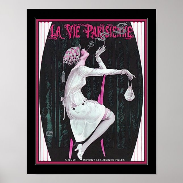Póster Vie Parisienne Art Deco Smoke Rings (Frente)