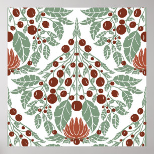 Póster Vieira floral de estilo Art Nouveau