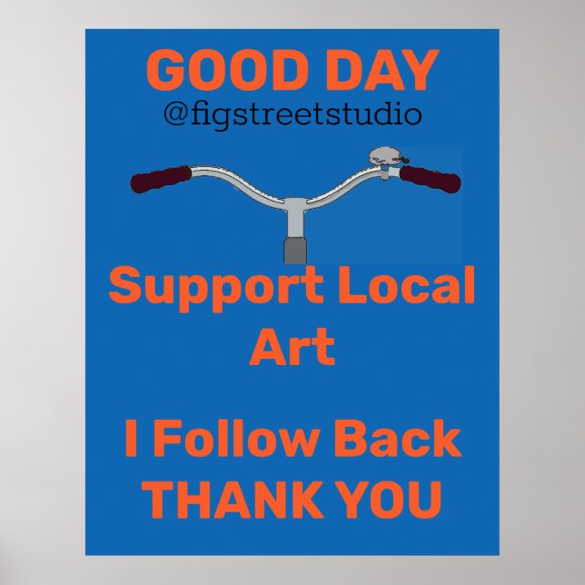 Póster Vieja bicicleta, agregar o editar Poster de texto (Frente)