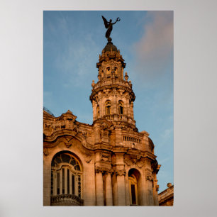 Póster Vieja construcción Spire, La Habana, Cuba