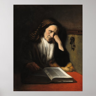 Póster Vieja Dozing - Nicolaes Maes Poster Bella Artes