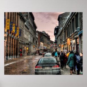 Póster Vieja escena de la calle de Montreal