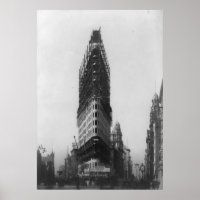 Vieja foto de construcción de edificio de hierro p