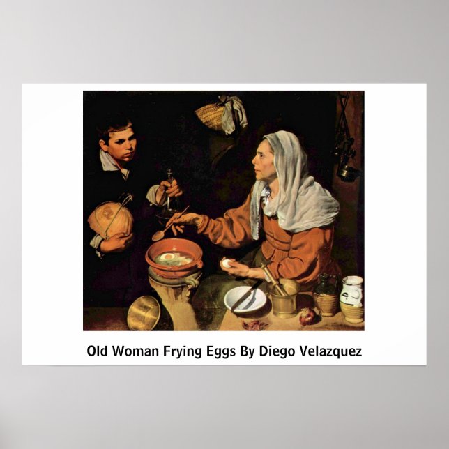 Póster Vieja Fría Huevos De Diego Velázquez (Frente)