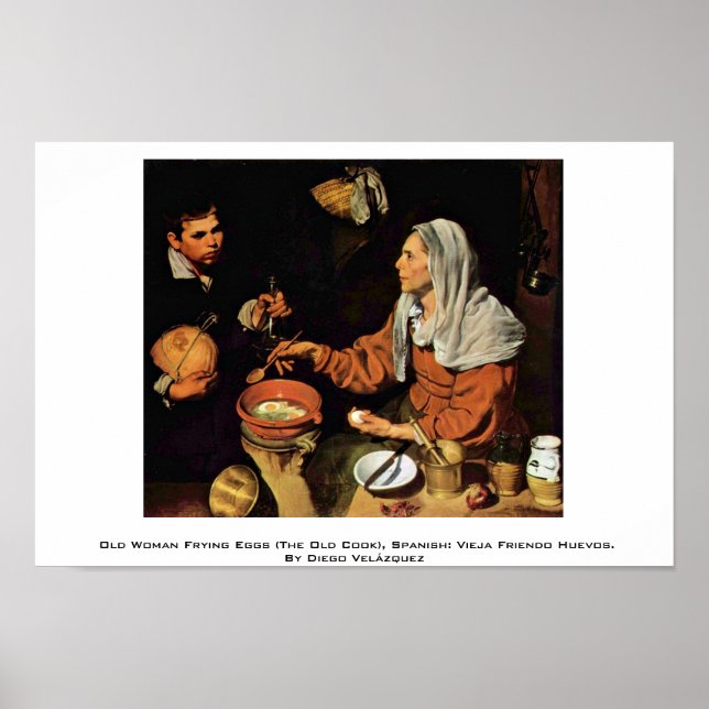 Póster Vieja Frying Eggs (El Viejo Cocinero) (Frente)