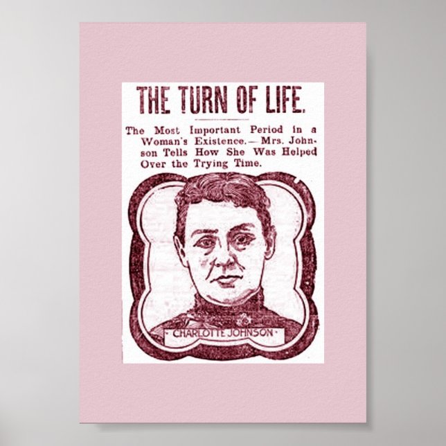 Póster Vieja imagen vintage de publicidad de menopausia (Frente)