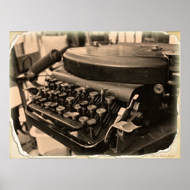 Póster Vieja máquina de escribir (Frente)