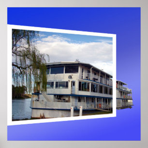 Póster Vieja Paddle Steamer Popout Art,