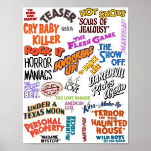 Póster Vieja película vintage Cita frases de texto