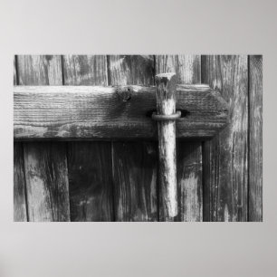 Póster Vieja puerta de granero
