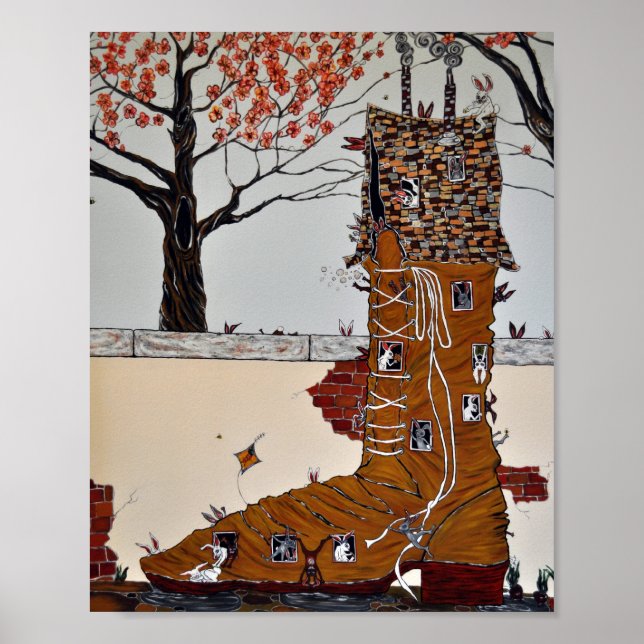 Póster Vieja que vivía en papel de zapato (Frente)