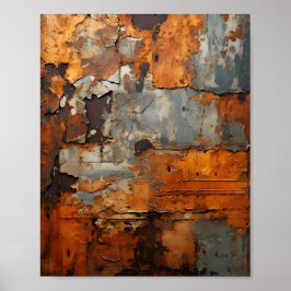 Póster Vieja textura Metalizado rusty de acero rusto