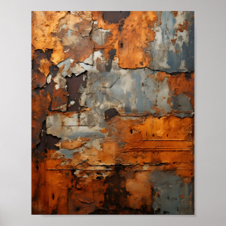 Póster Vieja textura Metalizado rusty de acero rusto