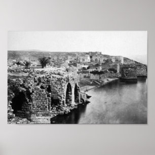 Póster Vieja Tiberias en el mar de Galilea