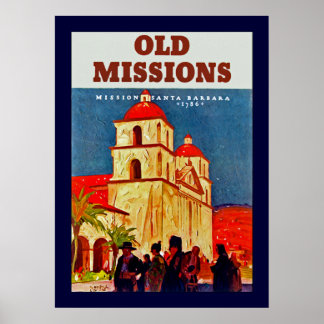 Póster Viejas misiones de Santa Bárbara