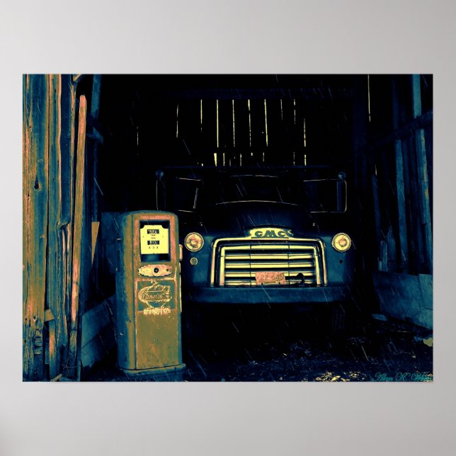 Póster Viejo Camión Granjero GMC Que Fotografié. (Frente)
