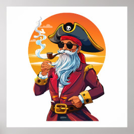 Póster Viejo capitán pirata