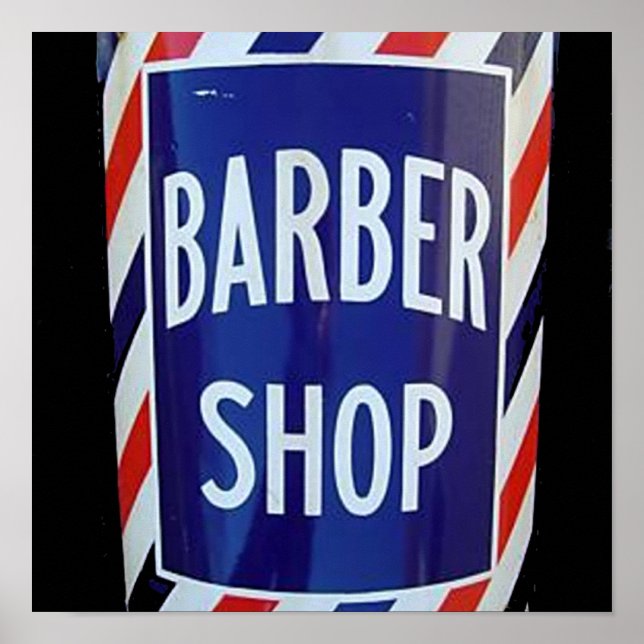 Póster viejo cartel de barbería (Frente)