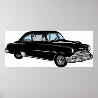 Póster Viejo Coche Chevy Vintage de 1950 - Clásico!