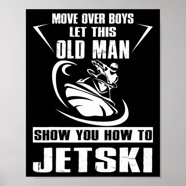Póster Viejo Cómo Jetski Guay Funny Jet ski Skiin (Frente)
