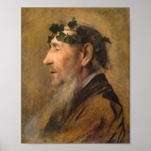 Póster Viejo con Ivy Wreath — Gustav Klimt (1888-90)