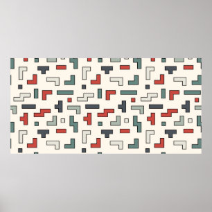 Póster Viejo cuadrado de videojuegos sin problemas, fondo