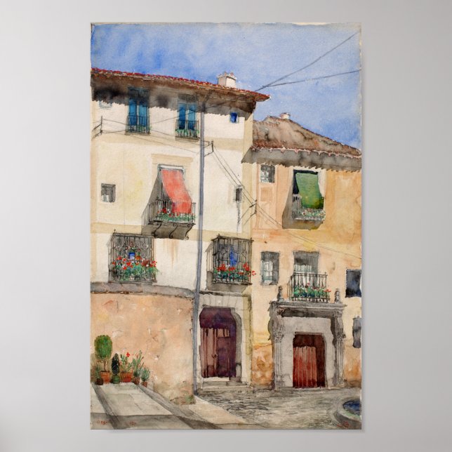 Póster Viejo edificio en Segovia España Bella Artes de Vi (Frente)