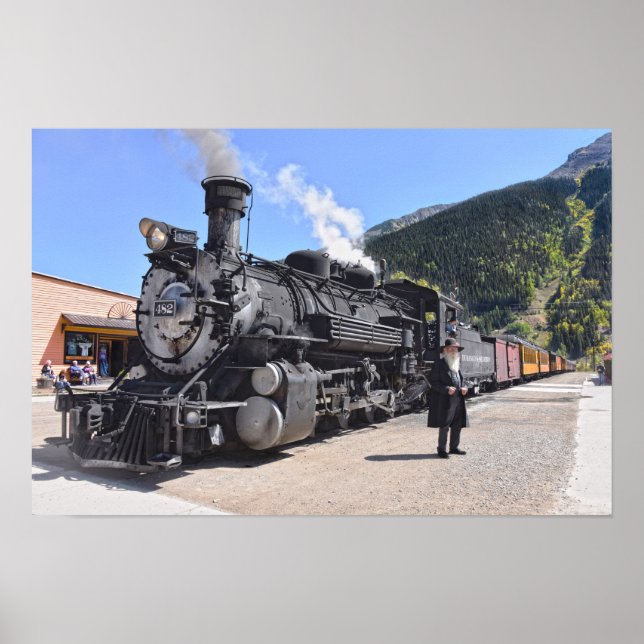 Póster Viejo en la parada de tren de Silverton, Colorado (Frente)