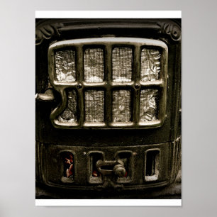 Póster Viejo frente de la estufa de la sala del hierro