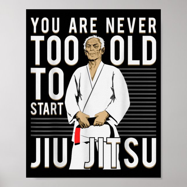Póster Viejo Hombre de Jiu Jitsu Brasileño (Frente)