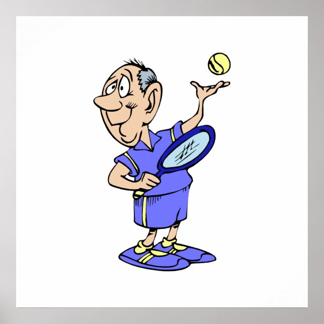 Póster Viejo hombre de tenis (Frente)
