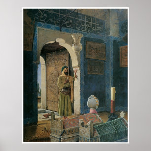 Póster Viejo hombre delante de una tumba, 1903