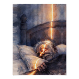 Póster Viejo Hombre Luz Nocturna Haz a Través de la Venta