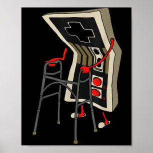 Póster Viejo Jugador Divertido Juegos Retro Videojuegos 8