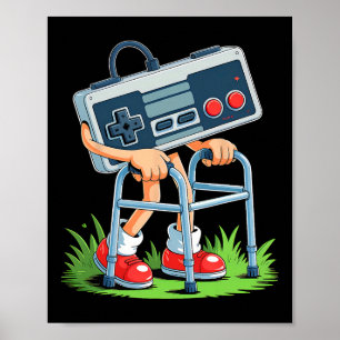 Póster Viejo Jugador Retro Videojuego Viejo Jugador 80 Di