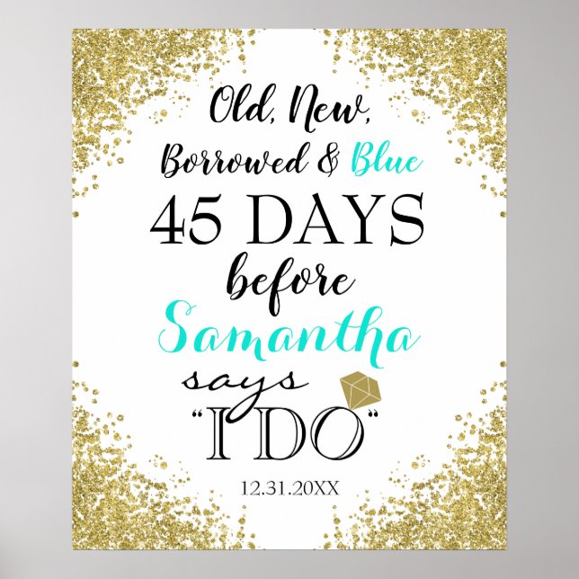 Póster Viejo Nuevo Prestado & Azul (Frente)