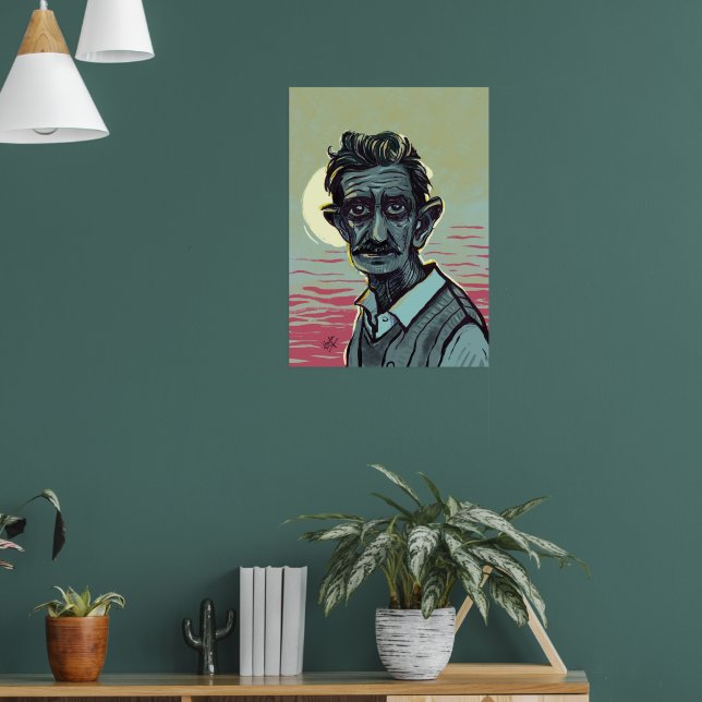 Póster Viejo por la pintura al atardecer (Salón 1)