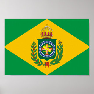 Póster Viejo Poster de bandera de Brasil