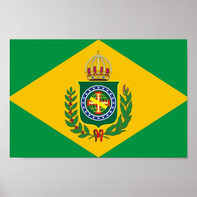 Póster Viejo Poster de bandera de Brasil (Frente)